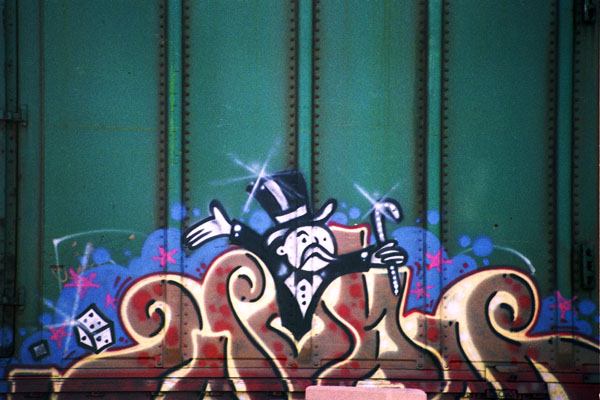 'Mr. Monopoy' Boxcar Graffiti Photo