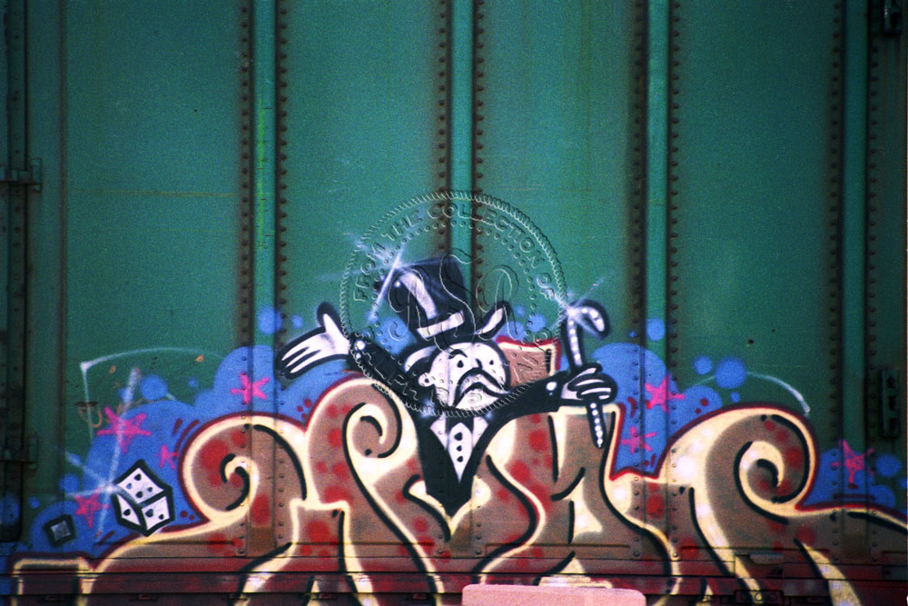 Mr. Monopoy Boxcar Graffiti Picture